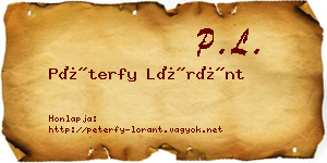 Péterfy Lóránt névjegykártya