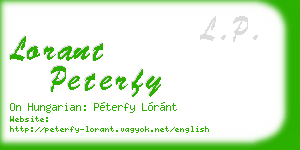 lorant peterfy business card